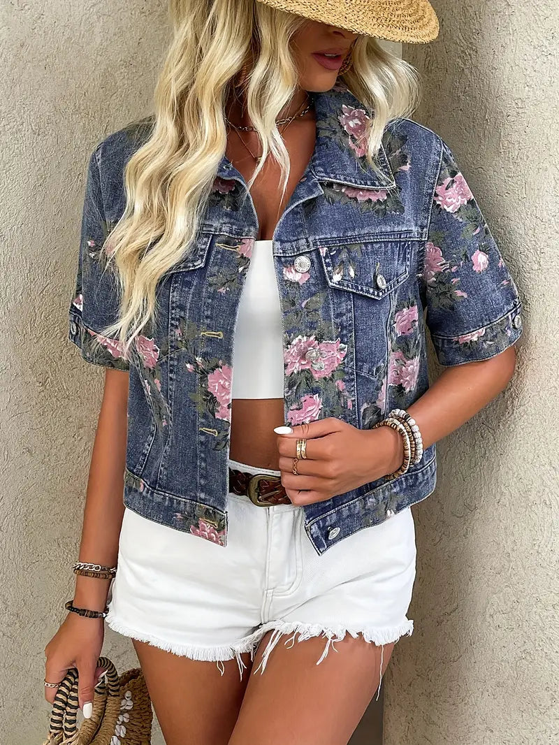 Fiora - Print Denim Jacket